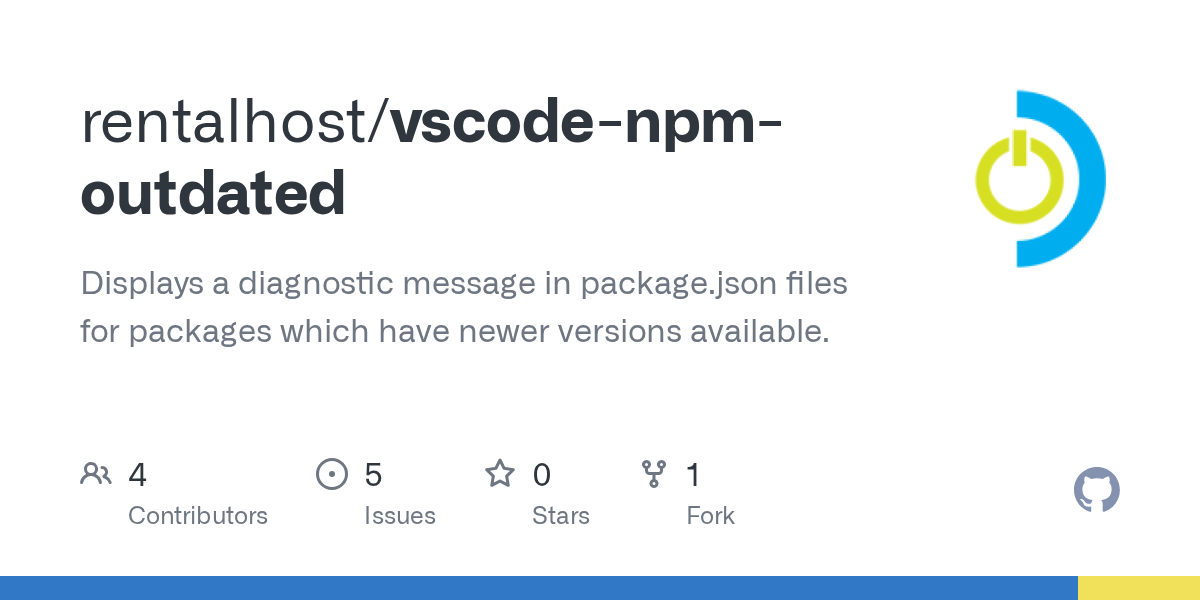 GitHub rentalhost/vscodenpmoutdated Displays a diagnostic message in package.json files for