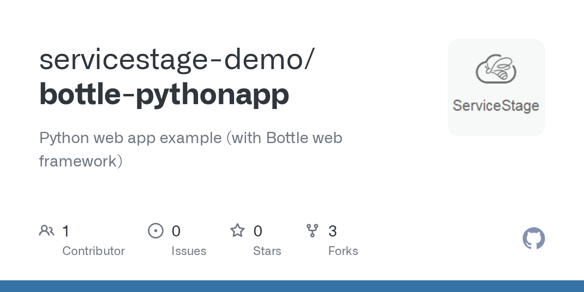 GitHub servicestagedemo/bottlepythonapp Python web app example