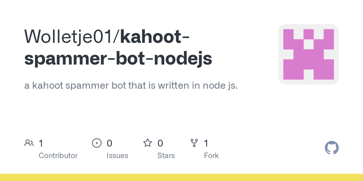 GitHub Wolletje01/kahootspammerbotnodejs a kahoot spammer bot