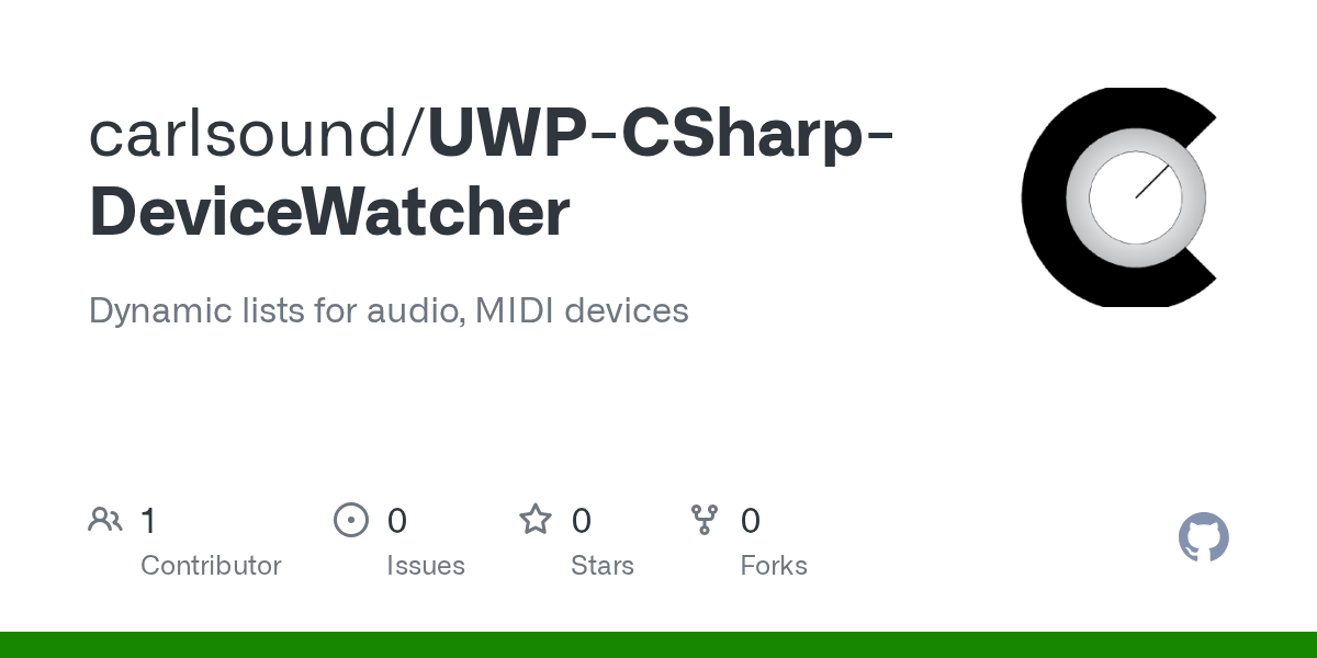 GitHub carlsound/UWPCSharpDeviceWatcher Dynamic lists for audio