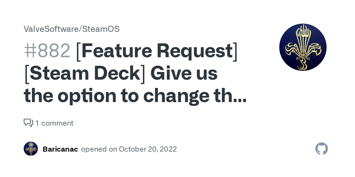 [Feature Request] [Steam Deck] Give us the option to change the swap