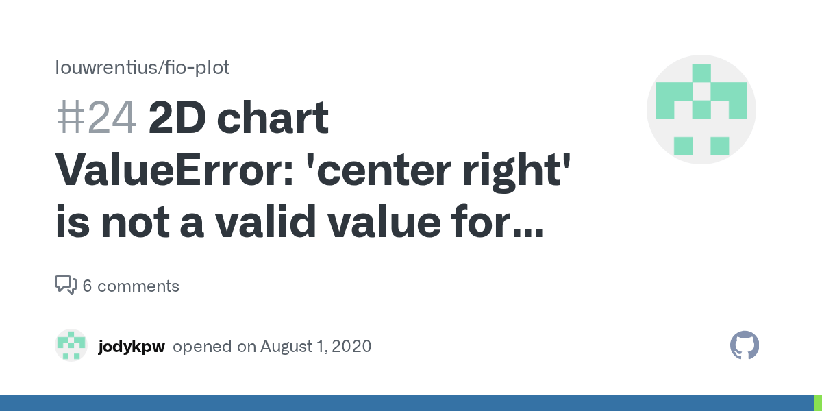 2D chart ValueError 'center right' is not a valid value for align; supported values are 'center