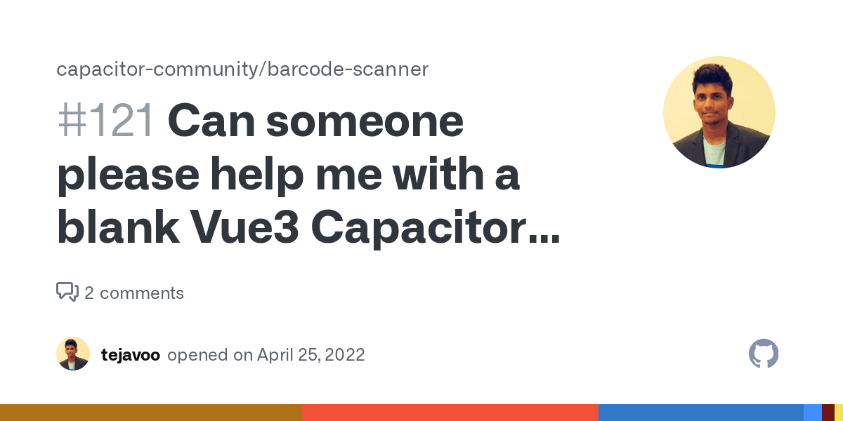 Can someone please help me with a blank Vue3 Capacitor Ionic Barcode
