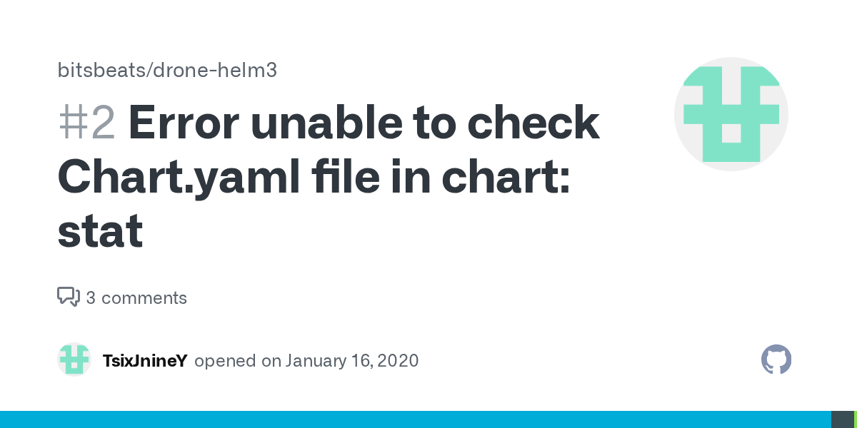 Error unable to check Chart.yaml file in chart stat · Issue 2