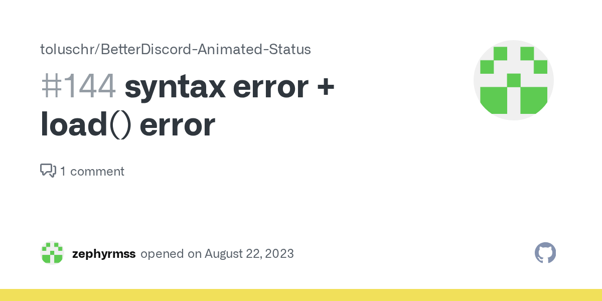 syntax error + load() error · Issue 144 · toluschr/BetterDiscord