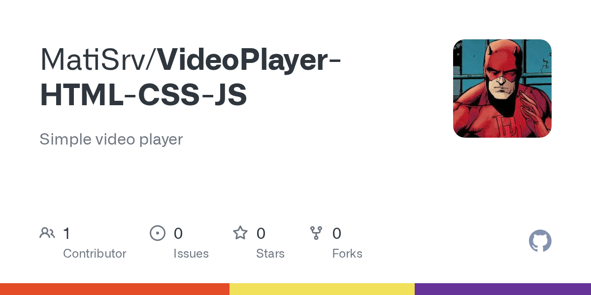 GitHub MatiSrv/VideoPlayerHTMLCSSJS Simple video player