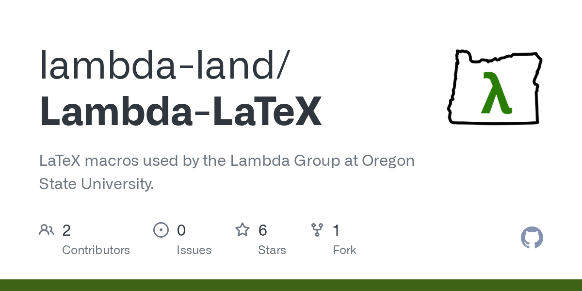 GitHub lambdaland/LambdaLaTeX LaTeX macros used by the Lambda