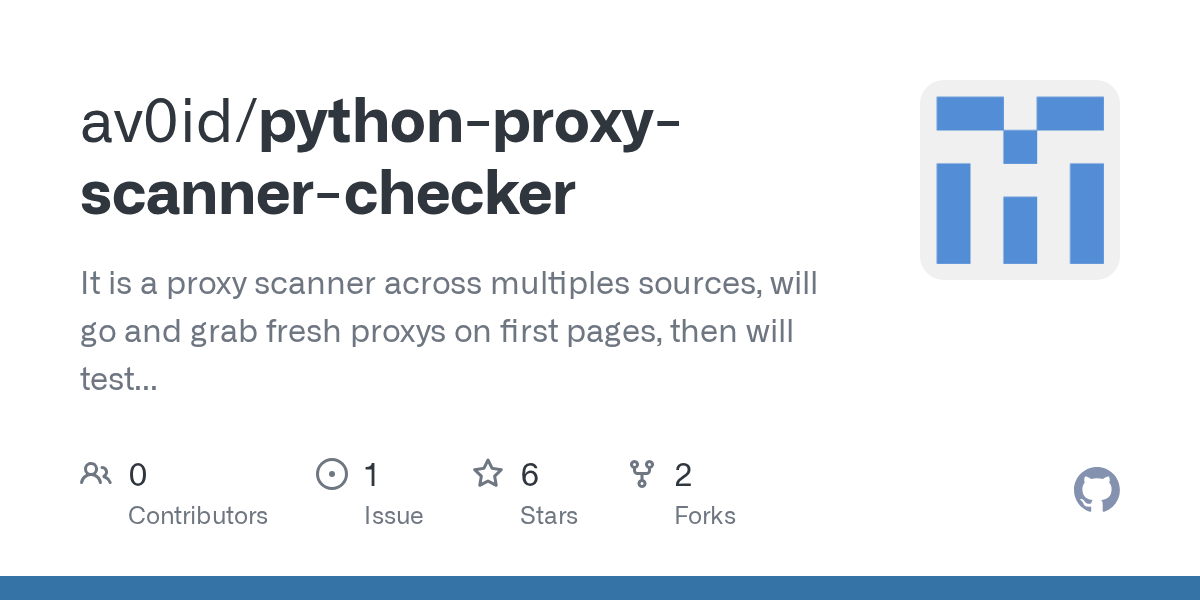 GitHub av0id/pythonproxyscannerchecker It is a proxy scanner