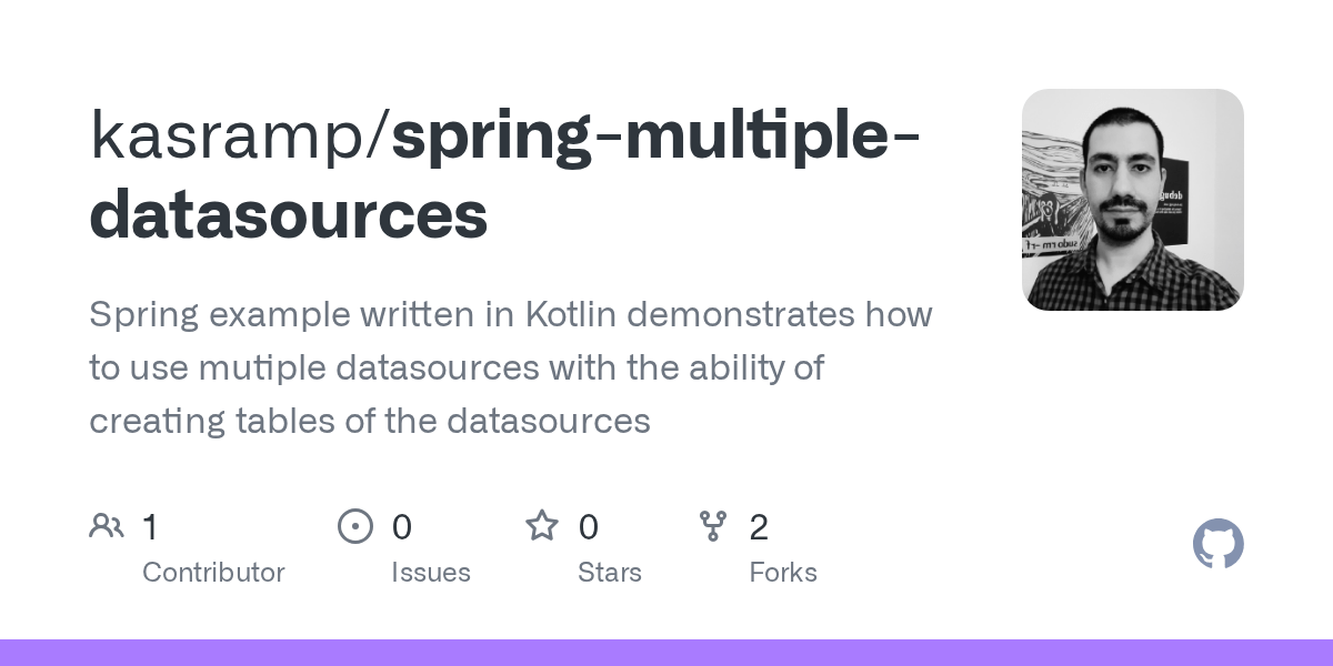 GitHub kasramp/springmultipledatasources Spring example written in