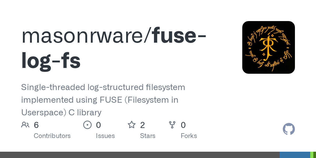 GitHub masonrware/fuselogfs Singlethreaded logstructured