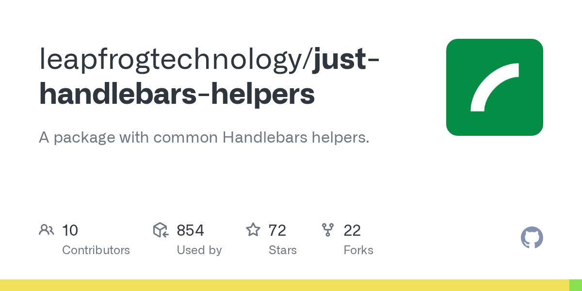 GitHub leapfrogtechnology/justhandlebarshelpers A package with