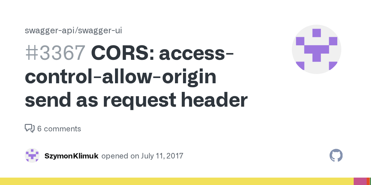 CORS accesscontrolalloworigin send as request header · Issue 3367