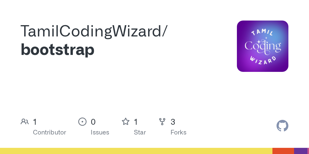 GitHub TamilCodingWizard/bootstrap