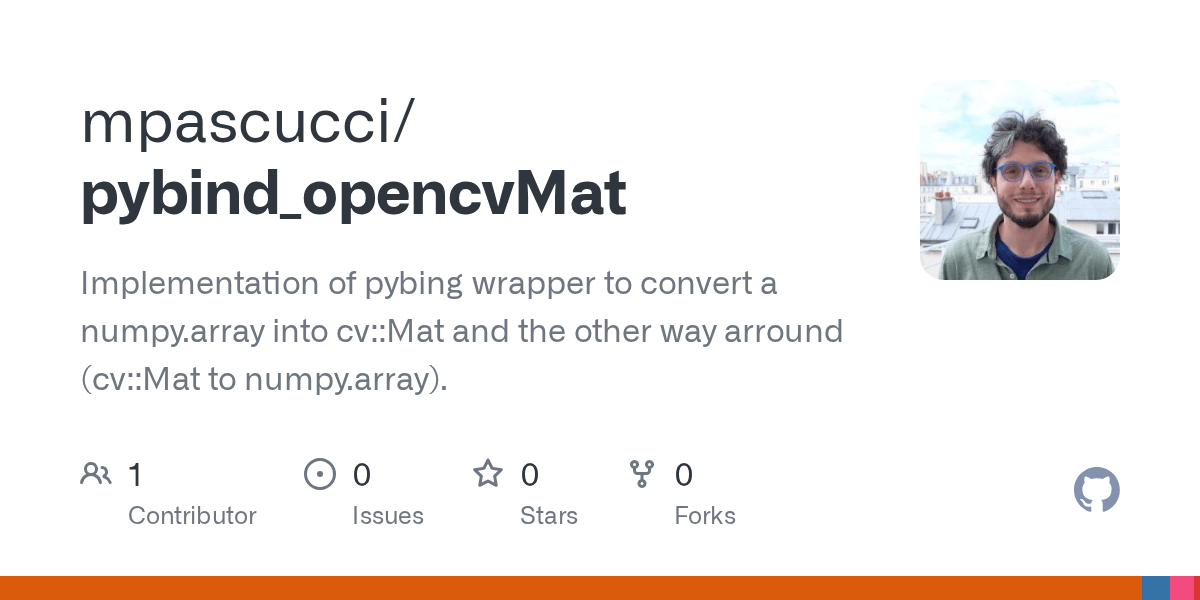 GitHub mpascucci/pybind_opencvMat Implementation of pybing wrapper