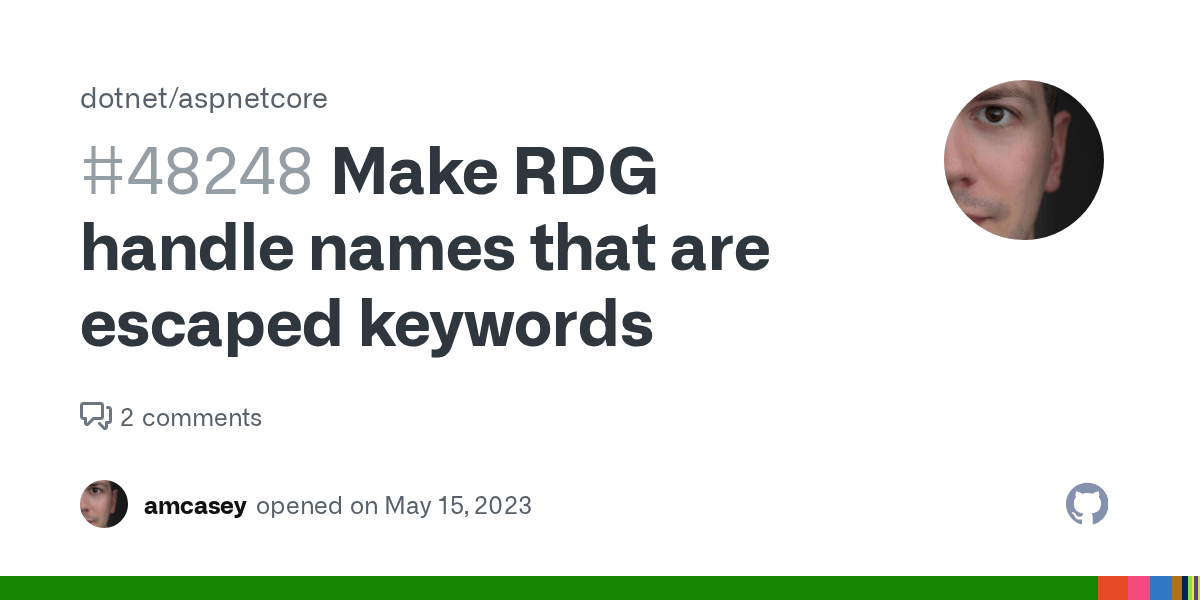 Make RDG handle names that are escaped keywords · Issue 48248 ·