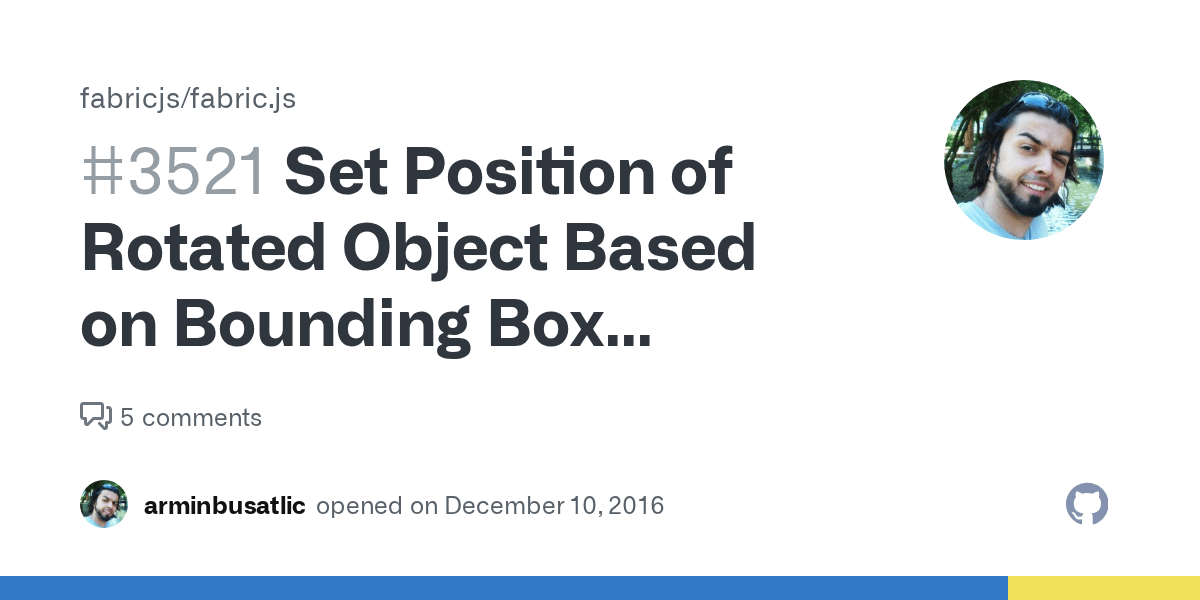 Set Position of Rotated Object Based on Bounding Box Left,Top · Issue 3521 · fabricjs/fabric.js