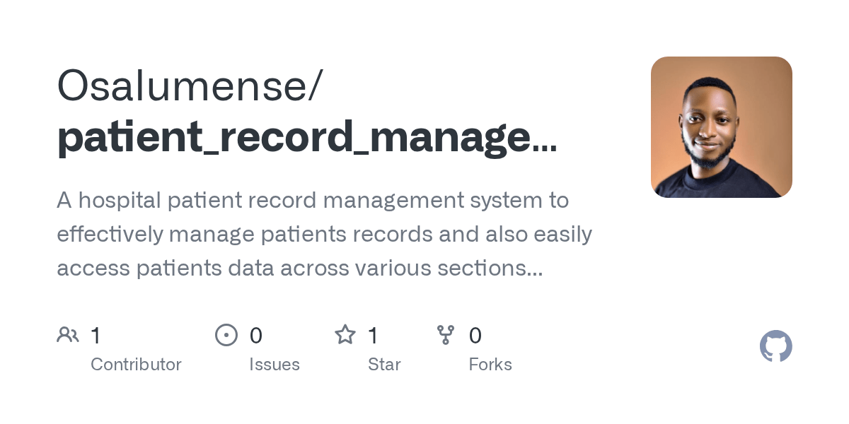 GitHub Osalumense/patient_record_management_system A hospital