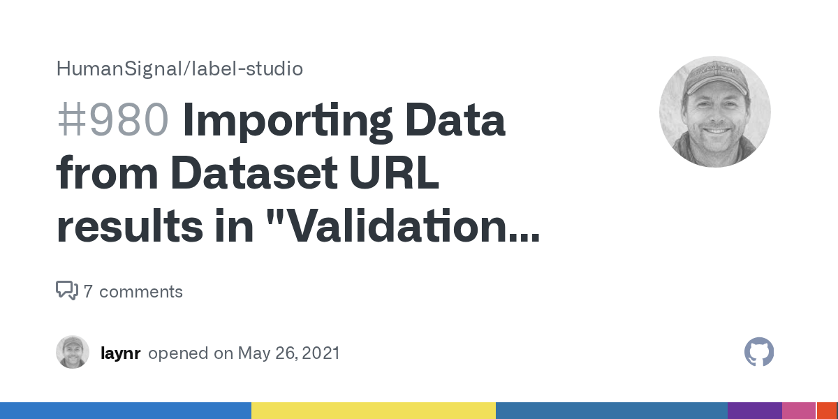 Importing Data from Dataset URL results in "Validation error(undefined