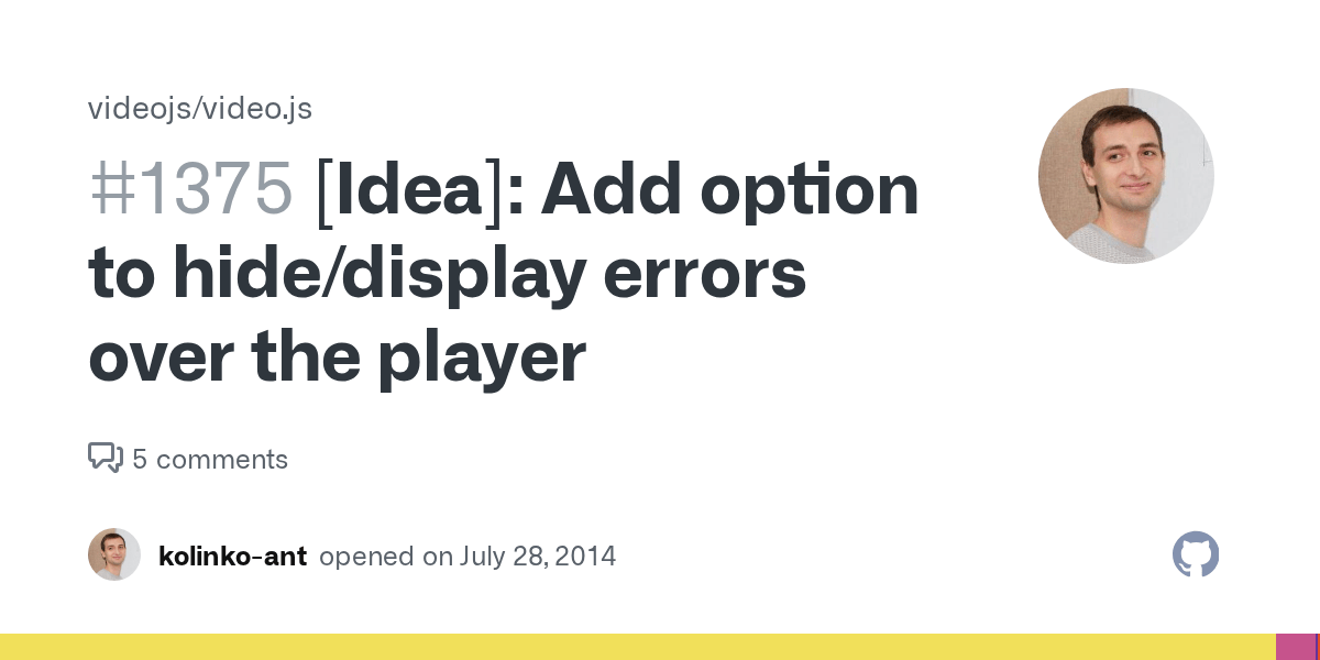[Idea] Add option to hide/display errors over the player · Issue 1375