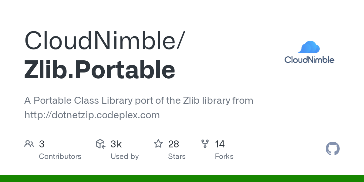 GitHub CloudNimble/Zlib.Portable A Portable Class Library port of