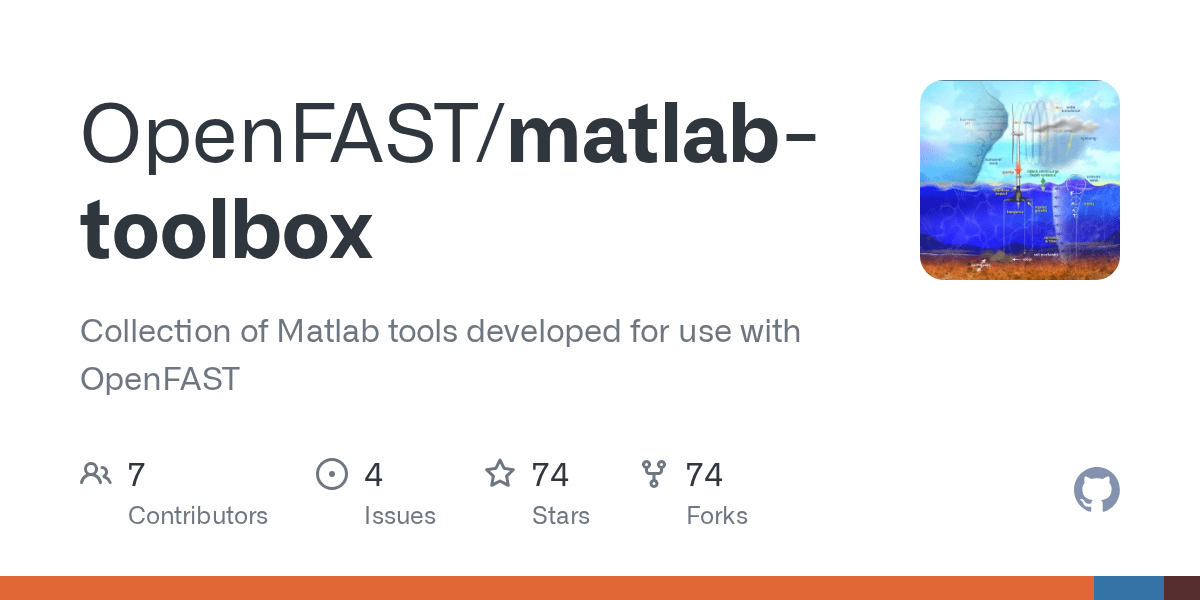 GitHub OpenFAST/matlabtoolbox Collection of Matlab tools developed