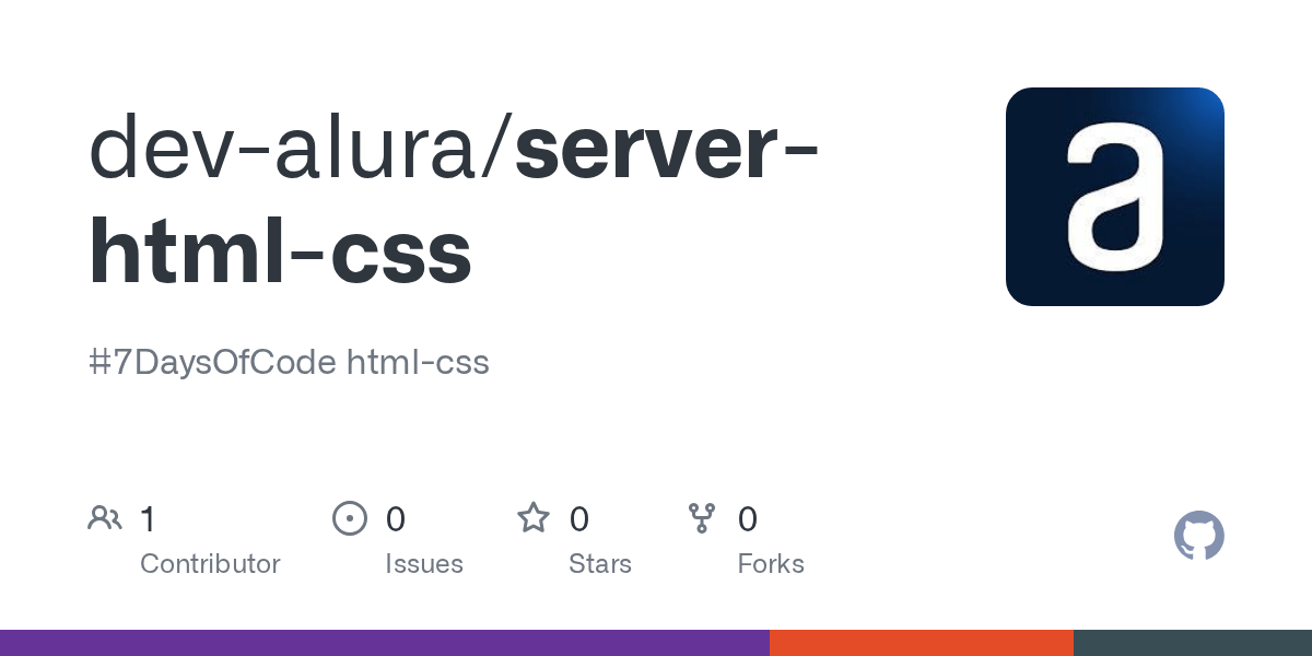 GitHub devalura/serverhtmlcss 7DaysOfCode htmlcss