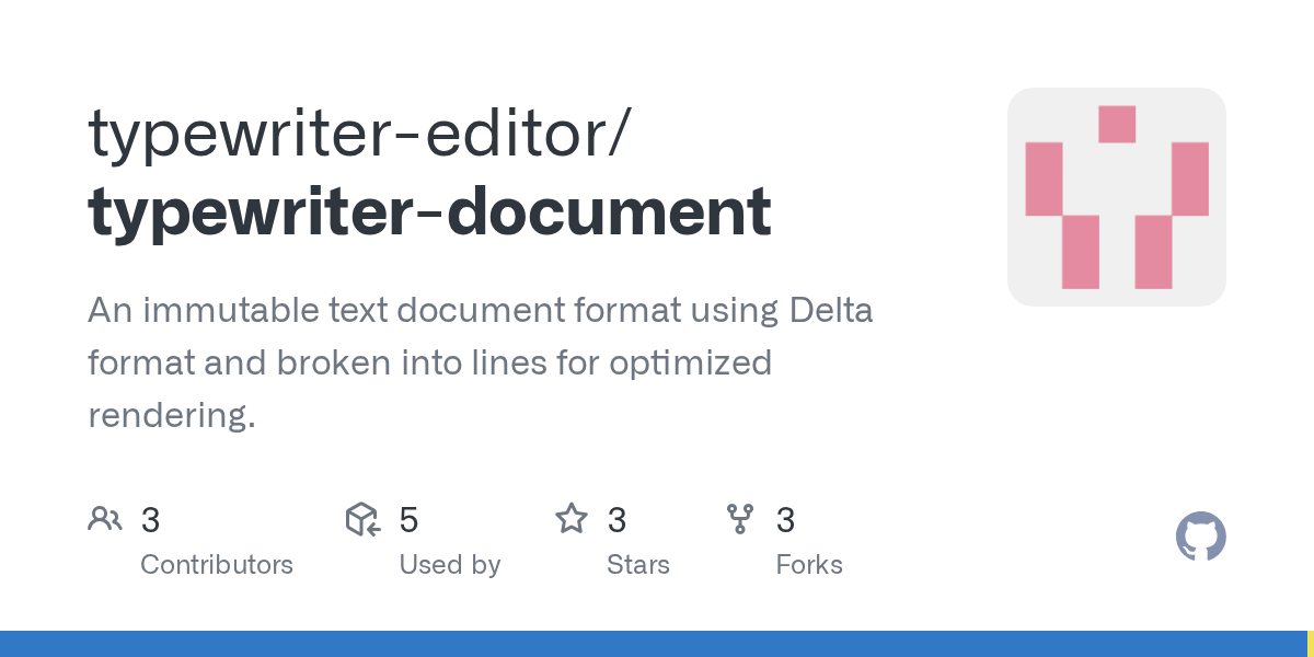 GitHub typewritereditor/typewriterdocument An immutable text