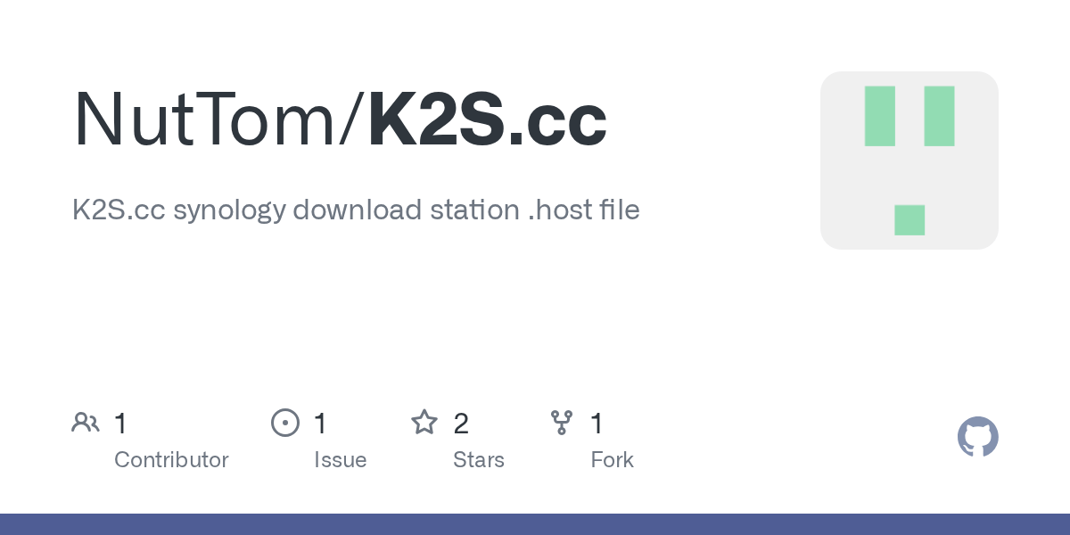 GitHub - NutTom/K2S.cc: K2S.cc synology download station .host file