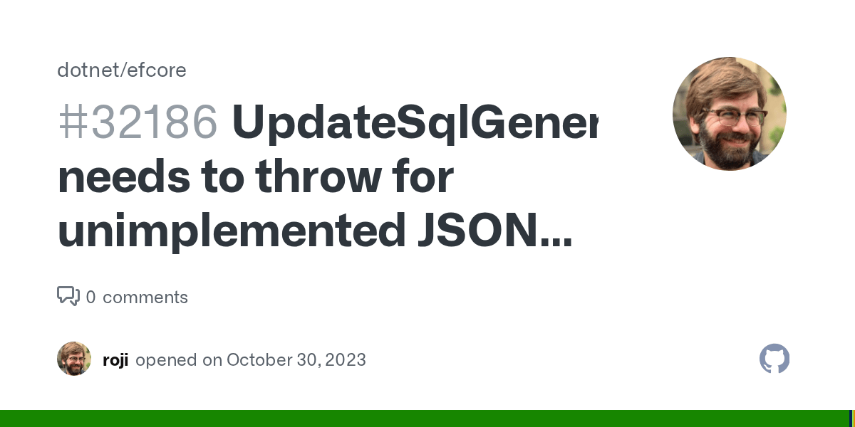 UpdateSqlGenerator.AppendUpdateColumnValue needs to throw for