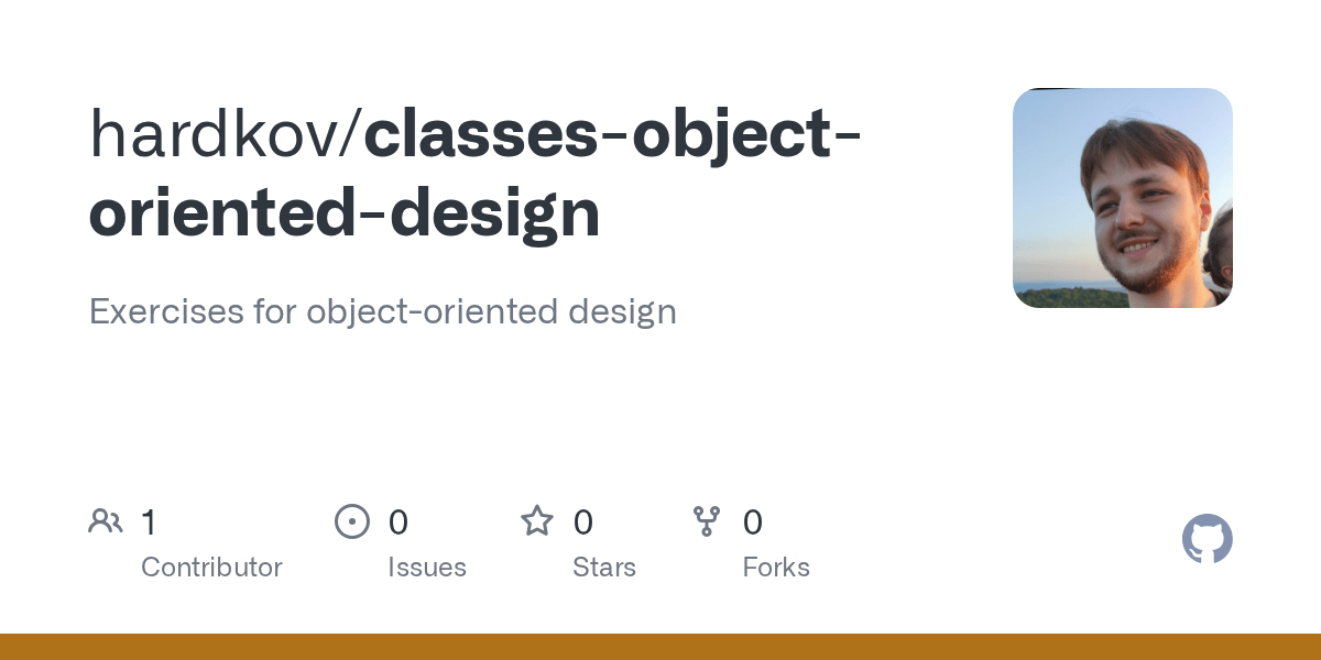 GitHub - hardkov/classes-object-oriented-design: Exercises for object