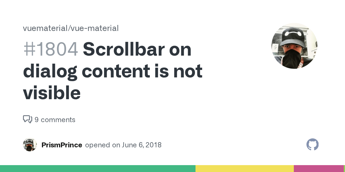Scrollbar on dialog content is not visible · Issue 1804 · vuematerial