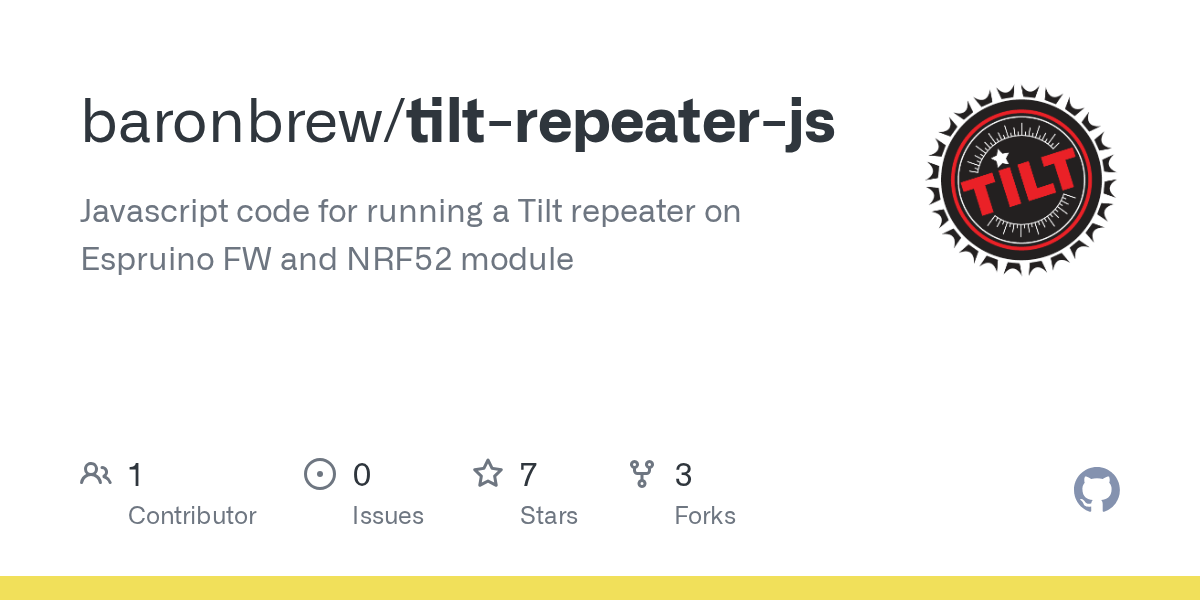 GitHub baronbrew/tiltrepeaterjs Javascript code for running a Tilt