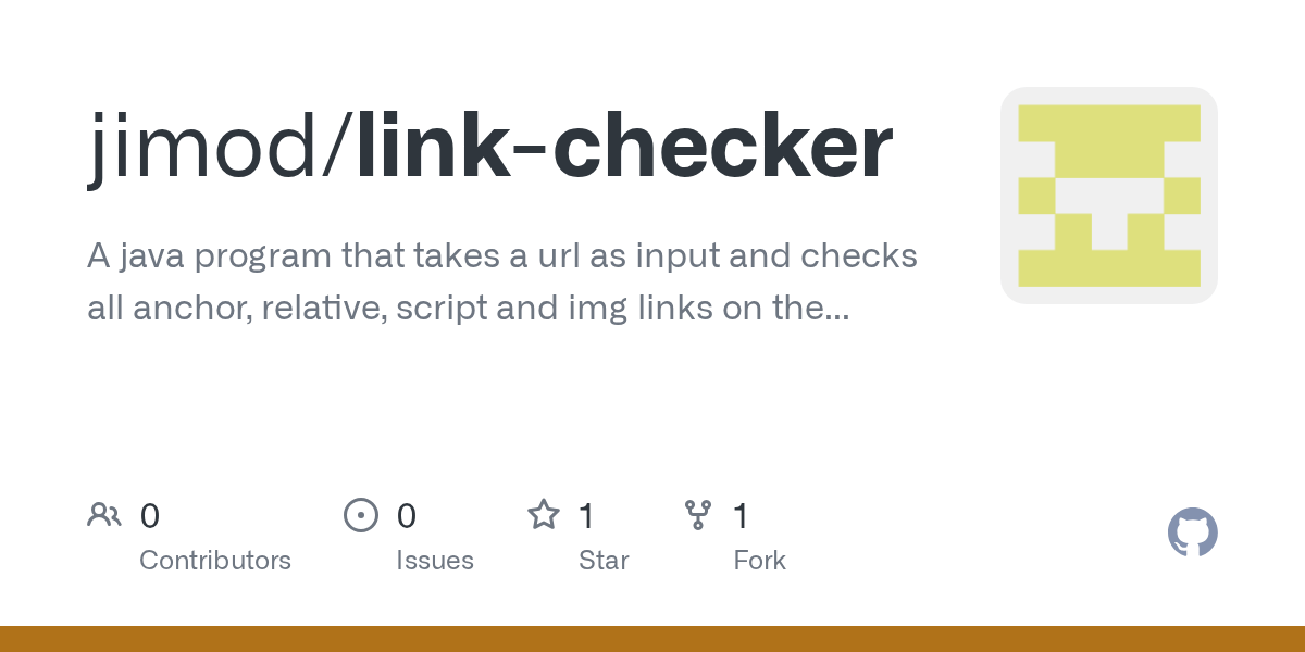 GitHub jimod/linkchecker A java program that takes a url as input