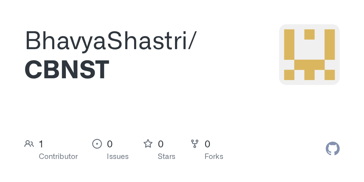 GitHub BhavyaShastri/CBNST