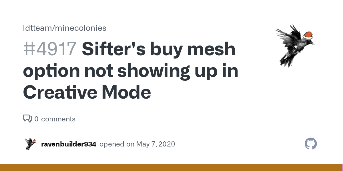 Sifter's buy mesh option not showing up in Creative Mode · Issue 4917