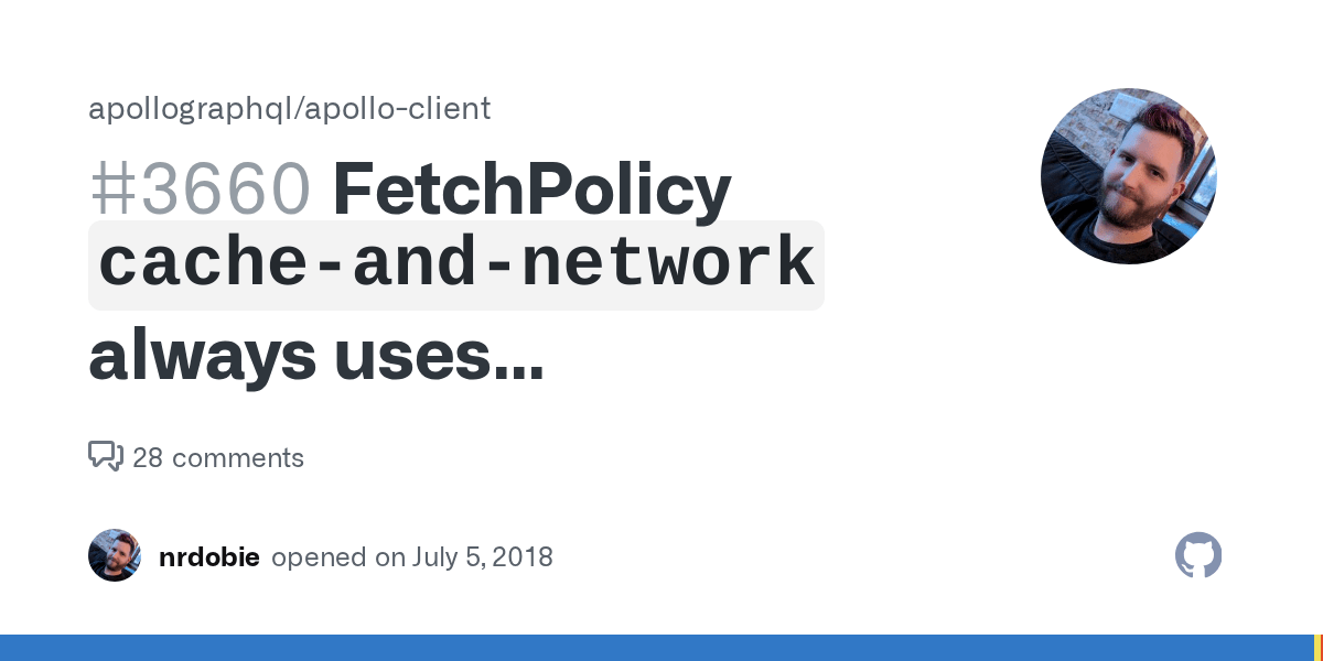 FetchPolicy always uses networkStatus = 1 regardless of cache hit · Issue