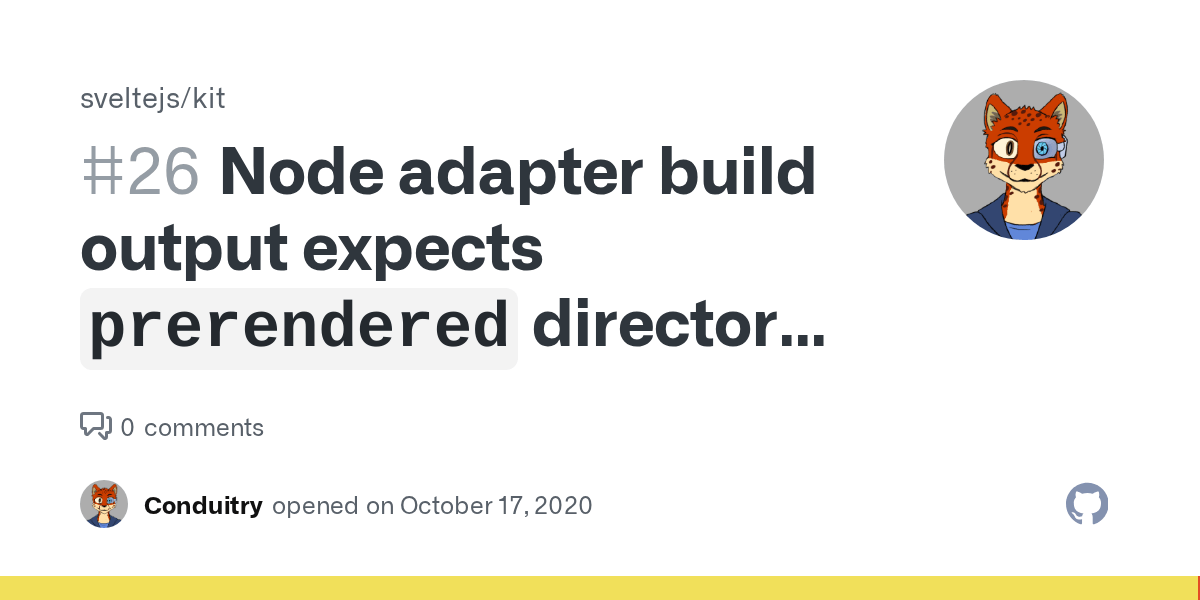 Node adapter build output expects `prerendered` directory to exist