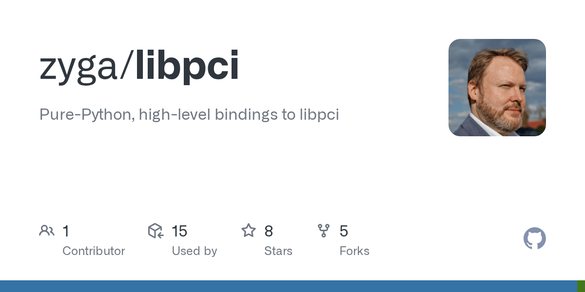 GitHub zyga/libpci PurePython, highlevel bindings to libpci
