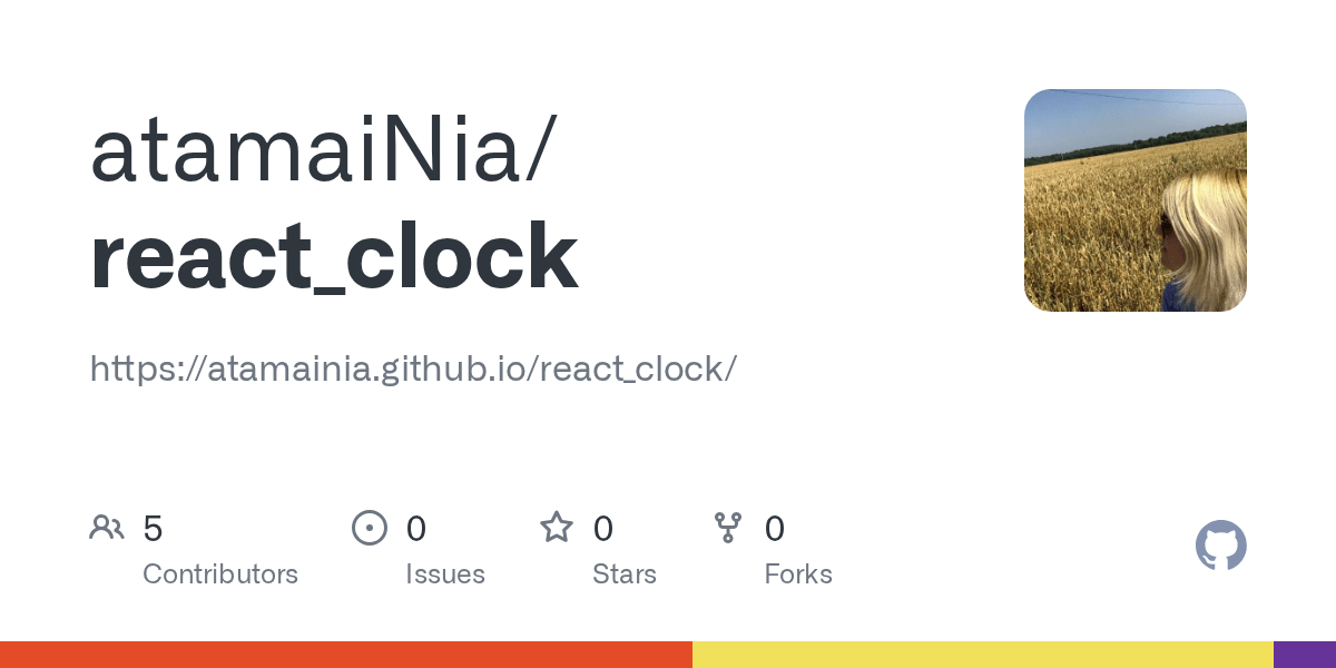 GitHub atamaiNia/react_clock https//atamainia.github.io/react_clock/