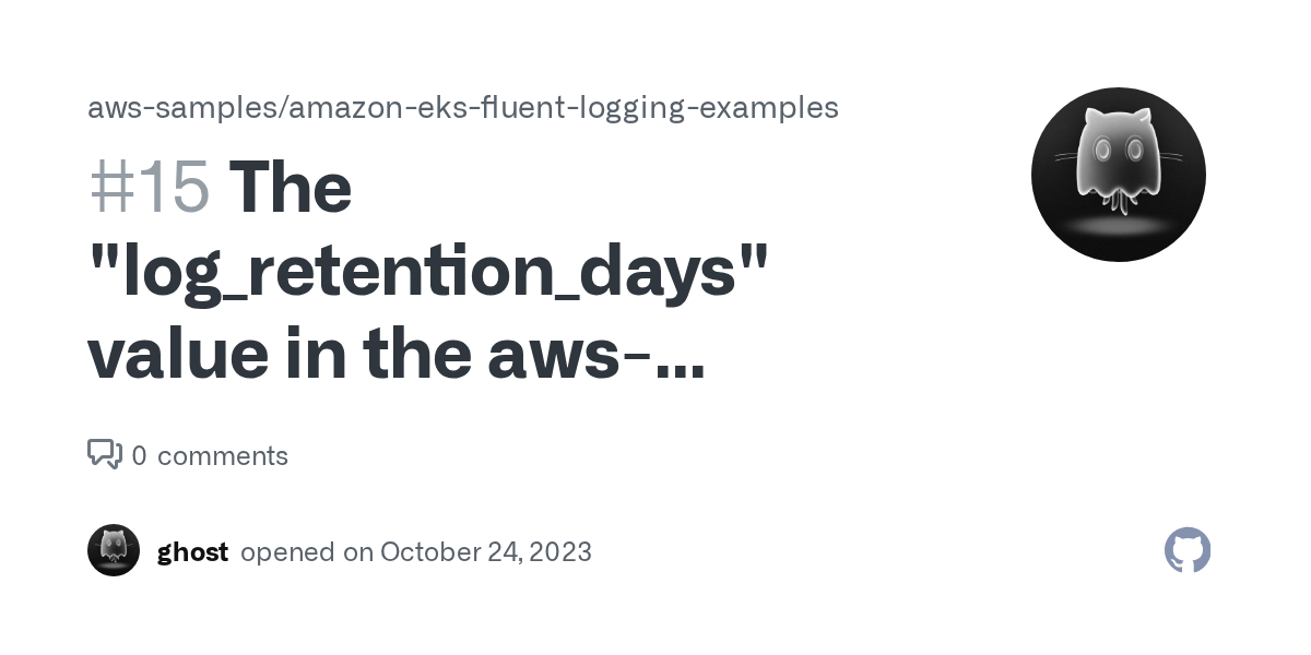 The "log_retention_days" value in the awsloggingcloudwatchconfigmap