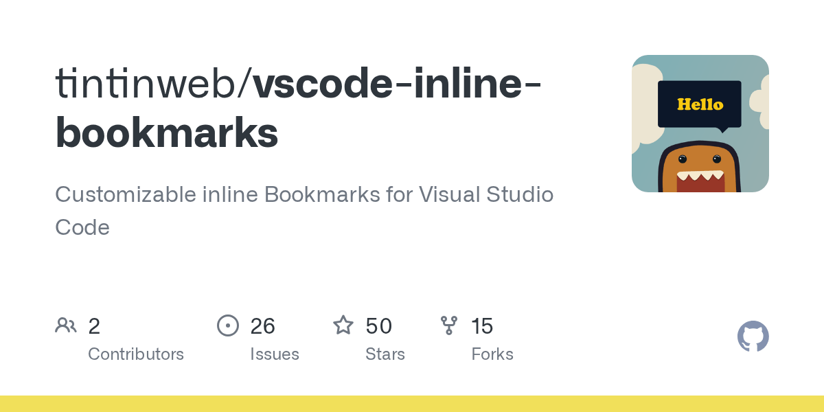 GitHub tintinweb/vscodeinlinebookmarks Customizable inline