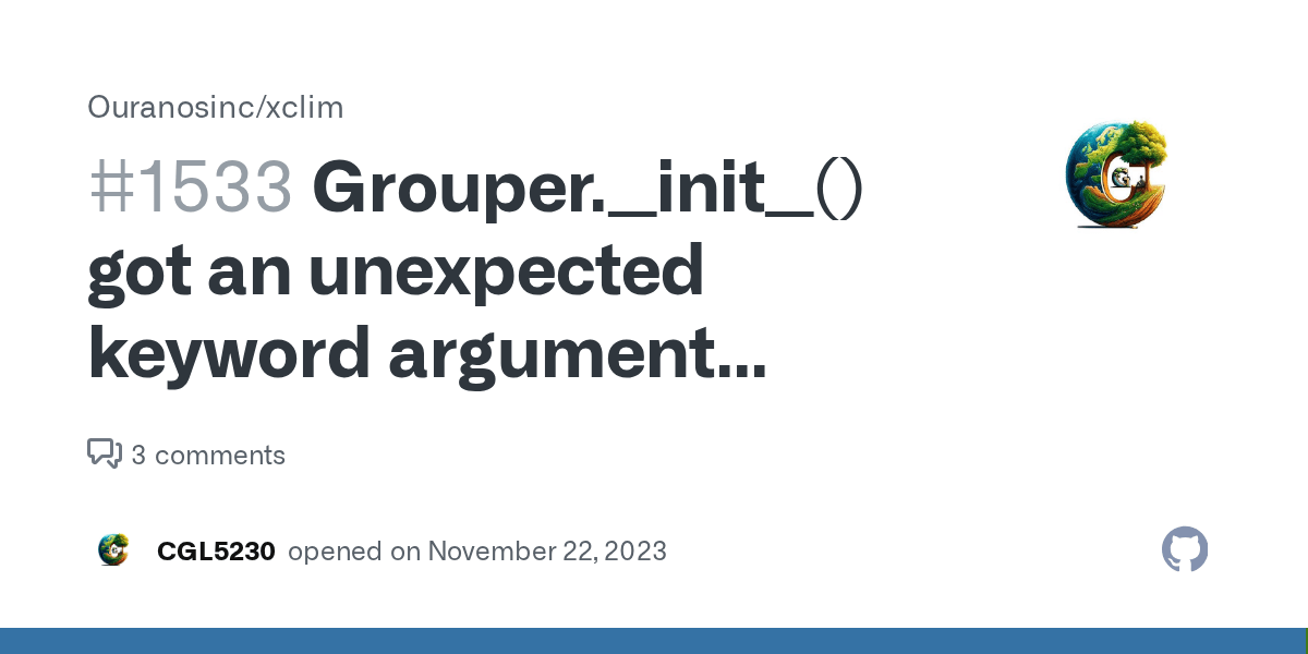 Grouper.__init__() got an unexpected keyword argument 'base' · Issue