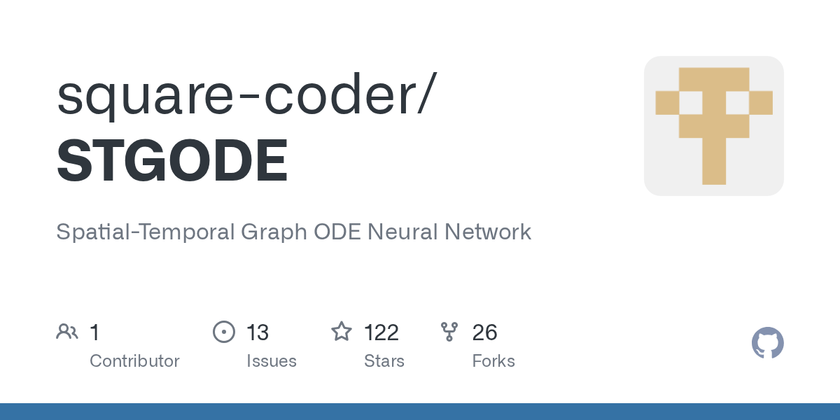 GitHub squarecoder/STGODE SpatialTemporal Graph ODE Neural Network