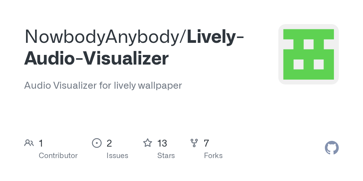 GitHub NowbodyAnybody/LivelyAudioVisualizer Audio Visualizer for