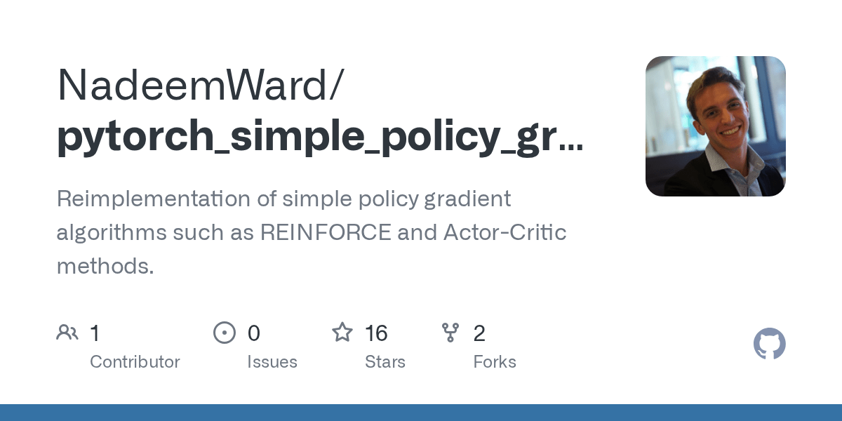 pytorch_simple_policy_gradients/policy.py at master · NadeemWard/pytorch_simple_policy_gradients