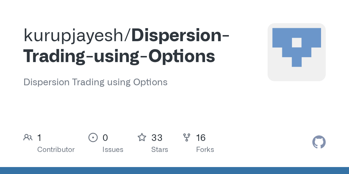 GitHub kurupjayesh/DispersionTradingusingOptions Dispersion