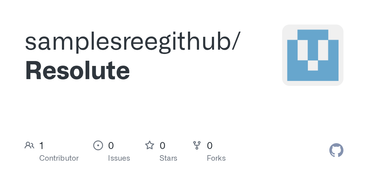 GitHub samplesreegithub/Resolute