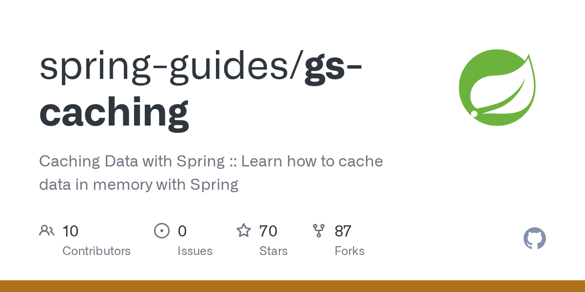 GitHub springguides/gscaching Caching Data with Spring Learn
