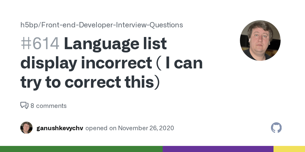 Language list display incorrect ( I can try to correct this) · Issue
