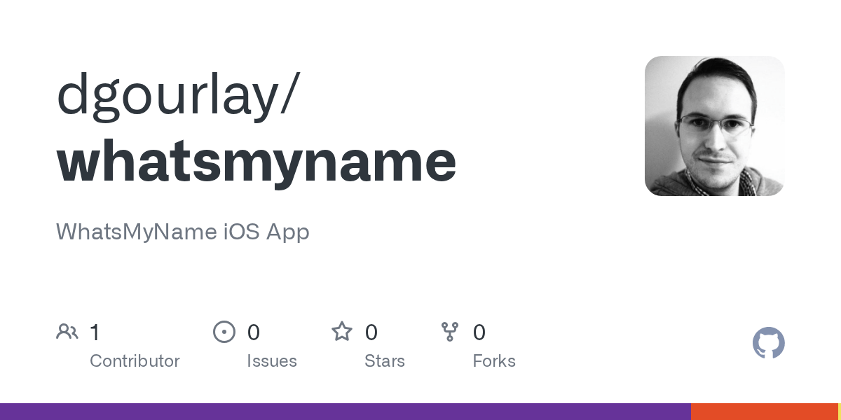 GitHub dgourlay/whatsmyname WhatsMyName iOS App